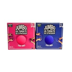 Crazy Fun Jumbo Ultimate De-Stressor Squishy Ball Set Pink & Blue Squeezy 2x